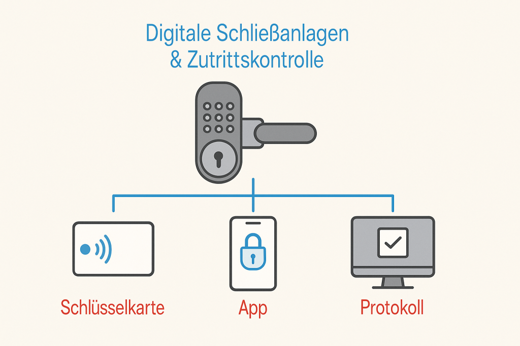 Digitale Schließanlagen Stuttgart – Zutrittskontrolle per App, Karte oder Protokoll.