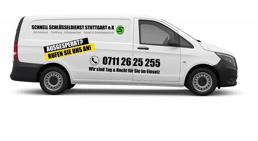 Schlüsseldienst Schwaikheim | 24h & schnelle Türöffnung 1 Einsatzwagen von Schnell Schlüsseldienst Stuttgart e.K. in Schwaikheim mit Notrufnummer 0711 2625255